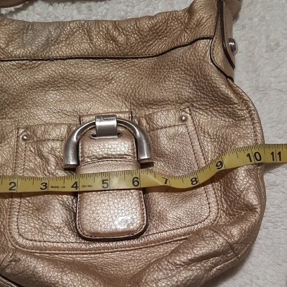 B. Makowsky Metallic Gold Shoulder Bag - Picture 3 of 10
